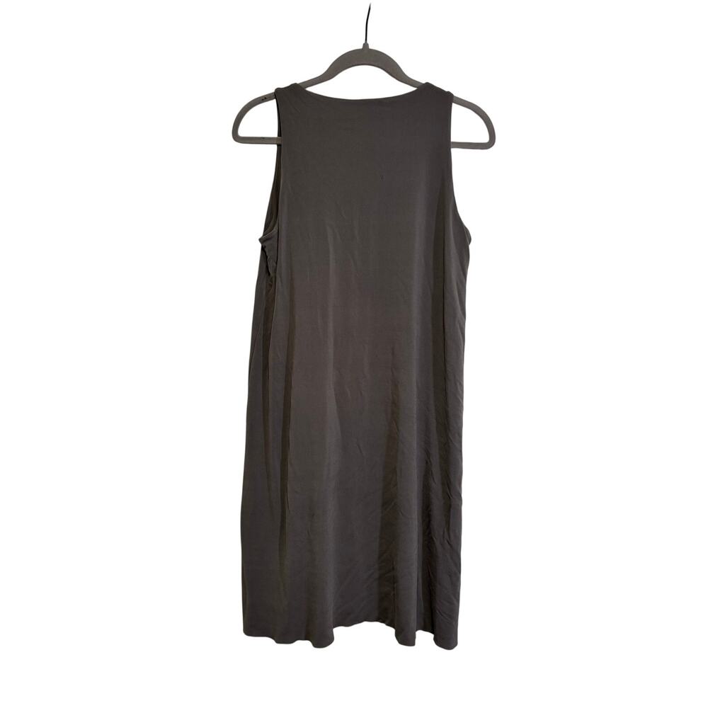 Eileen Fisher Women's Gray 100% Silk Sleeveless Shift Dress Size M - Picture 8 of 9